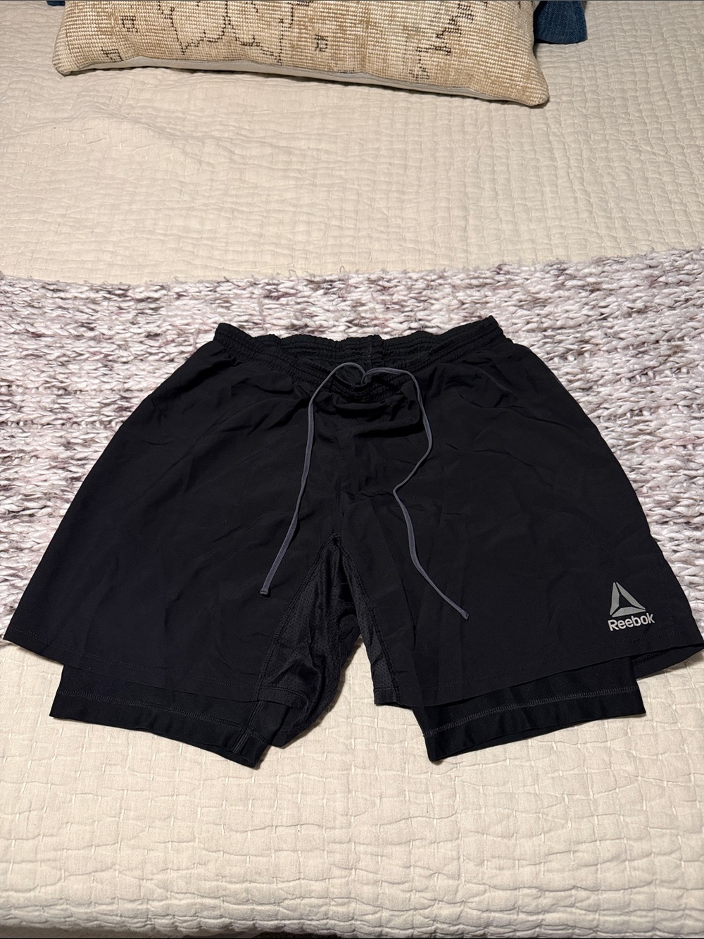 Reebok Men’s Black Athletic Shorts with Inner Liner